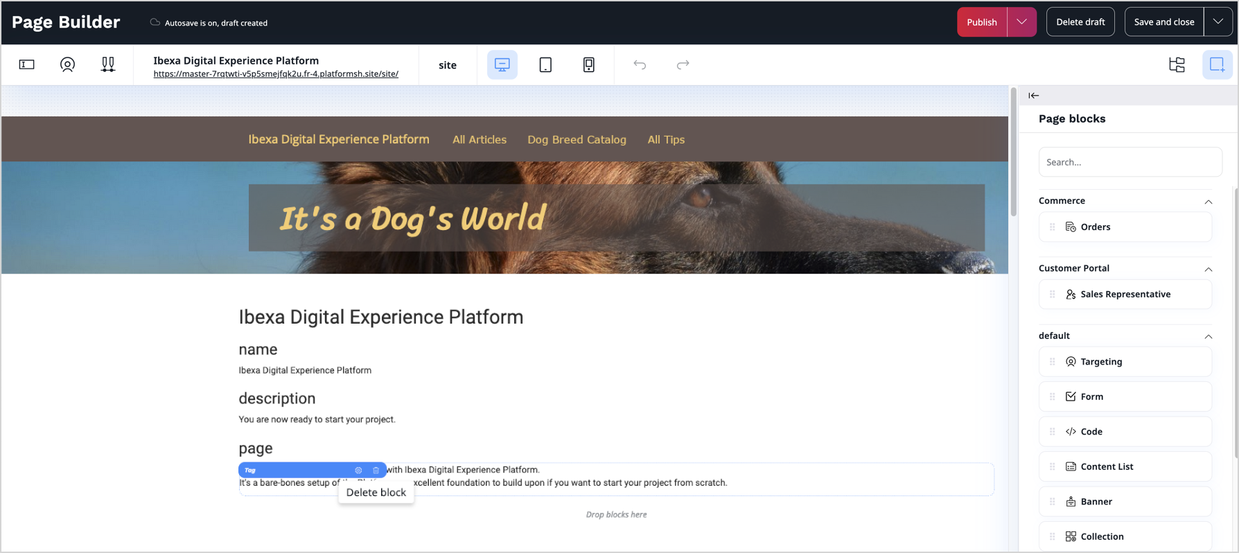 Empty Page with default layout