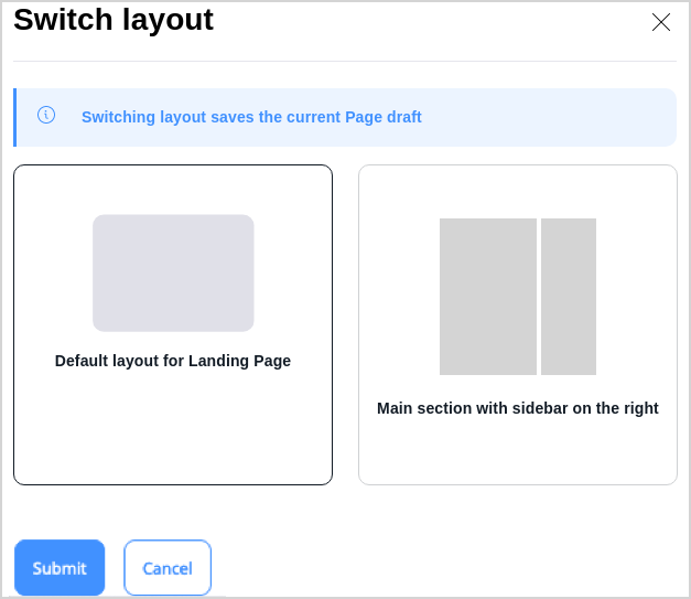 Select layout window